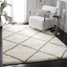 Load image into Gallery viewer, Hudson Shag Collection  Ivory and Grey Moroccan Diamond Trellis Area Rug (8&#39; x 10&#39;) - EK CHIC HOME