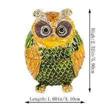 Load image into Gallery viewer, Hand Painted Enameled Owl Decorative Hinged Jewelry Trinket Box - EK CHIC HOME