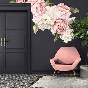 Floral Peonies Wall Decal, Removable Peel WALL STICKERS - EK CHIC HOME