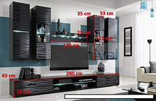 Load image into Gallery viewer, Modern 4 Entertainment Center Wall Unit with LED Lights 50 Inch TV Stand, High Gloss Black - EK CHIC HOME