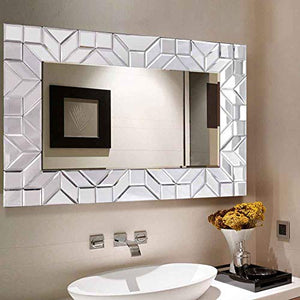 Large Framed Rectangular Bathroom Mirror - EK CHIC HOME