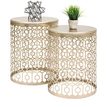 Load image into Gallery viewer, Nordic Set of 2 Round Side End Accent Coffee Table Nightstands - EK CHIC HOME
