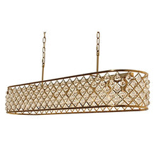 Load image into Gallery viewer, Cassiel Rectangular Crystal Chandelier, Brass - 38.5 inches - EK CHIC HOME