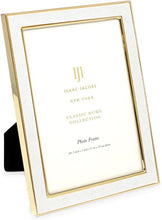 Load image into Gallery viewer, 8x10 White Leather with Gold Metal (Vertical &amp; Horizontal) Picture Frame, - EK CHIC HOME