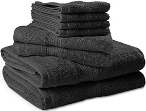 Premium 8 Piece Towel Set - 2 Bath Towels, 2 Hand Towels and 4 Washcloths Cotton Hotel Quality - EK CHIC HOME