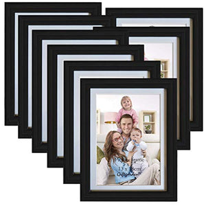 5x7 Inch Picture Frame Set Display Photo 5x7, 8 Pcs Black - EK CHIC HOME
