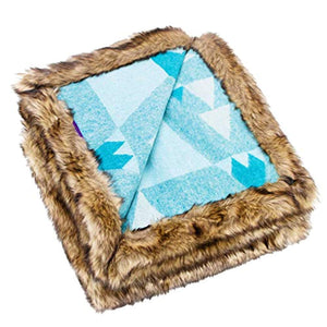 Fuzzy Faux Fur Blanket with Storage Pocket, 54X 64 Inches Lightweight - EK CHIC HOME