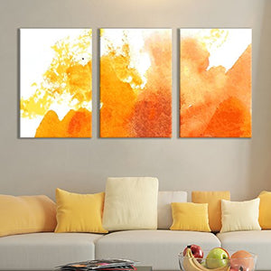 3 Panel Canvas Wall Art - Watercolor Painting - Ready to Hang - 16"x24" x 3 Panels - EK CHIC HOME