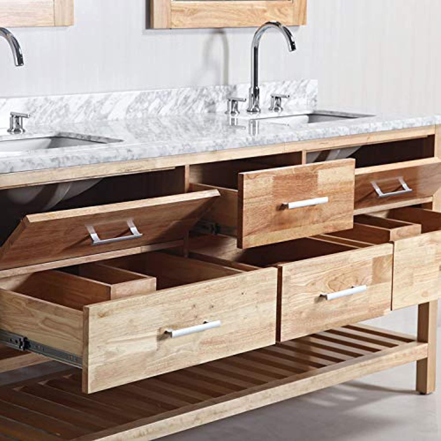 CHIC Element London Double Sink Vanity Set, 72-Inch, Oak Finish