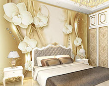 Load image into Gallery viewer, Floral Wallpaper Gold Orchid Flourish Pattern Wall Print Luxury Home Decor - EK CHIC HOME