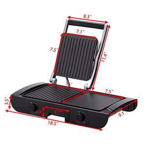 Smokeless Non-Stick Indoor Grill with Two Temperature Control & Indicator Light - EK CHIC HOME