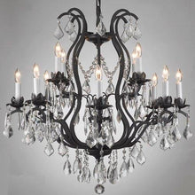 Load image into Gallery viewer, WROUGHT IRON CHANDELIER DRESSED WITH SWAROVSKI CRYSTAL - EK CHIC HOME