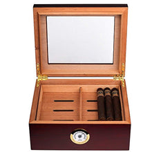 Load image into Gallery viewer, 25-50 Cigar Desktop Humidor Humidifier Glasstop w/Tray - EK CHIC HOME