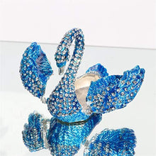 Load image into Gallery viewer, Diamond Blue SWAN Box Hinged Hand-Painted Figurine Collectible Ring Holder with Gift Box - EK CHIC HOME