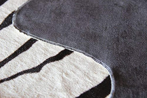 Soft Faux Zebra Print Rug 5x4.3 Feet Animal Rug - EK CHIC HOME