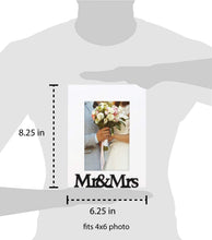 Load image into Gallery viewer, White Wood Sentiments “Mr &amp; Mrs” Picture Frame, 4x6 inch, - EK CHIC HOME