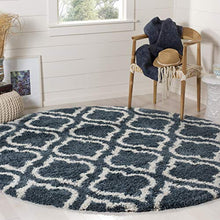 Load image into Gallery viewer, Hudson Shag Collection  Navy and Ivory Moroccan Geometric Area Rug (8&#39; x 10&#39;) - EK CHIC HOME