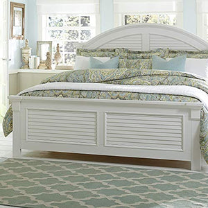 Summer House I Queen Panel Bed, Oyster White - EK CHIC HOME