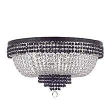 Load image into Gallery viewer, French Empire Crystal Flush Chandelier Chandeliers Lighting Trimmed with Jet Black Crystal with Dark Antique Finish! - EK CHIC HOME