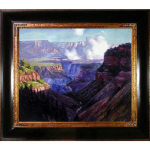 Edward Henry Potthast "Looking Across the Grand Canyon" Framed Oil Painting - EK CHIC HOME
