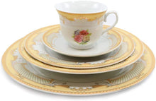 Load image into Gallery viewer, 49pc Dinner Set Pale Roses, Vintage Flower Print Service for 8 - EK CHIC HOME