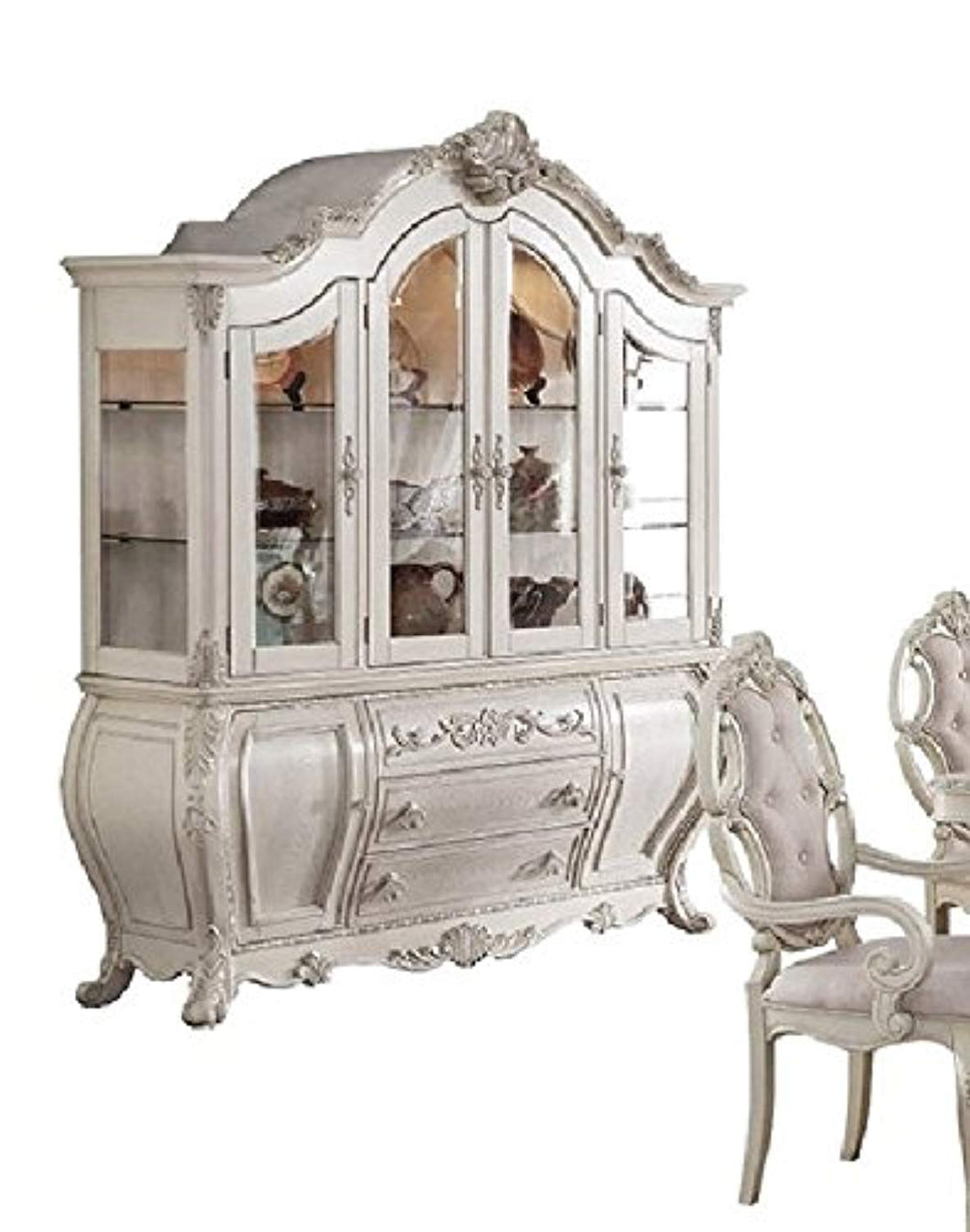 Classic Riviera Antique White Hutch and Buffet Traditional - EK CHIC HOME