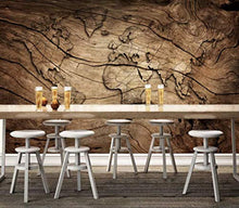 Load image into Gallery viewer, Map Wallpaper Wood World Mural Vintage Wall Art Map Retro - EK CHIC HOME