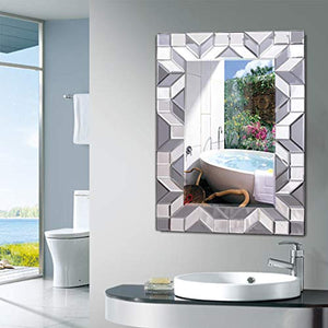 Large Framed Rectangular Bathroom Mirror, Sliver Vanity Glass Wall Make-up Mirror, 36"x24" - EK CHIC HOME