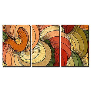 3 Piece Canvas Wall Art - Vector - Seamless Abstract Pattern - Stretched and Framed Ready to Hang - 24"x36"x3 Panels - EK CHIC HOME