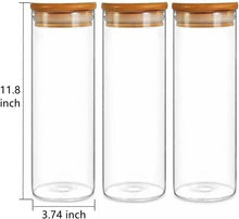 Load image into Gallery viewer, Set of 3 Glass Jars with Airtight Seal Bamboo Lid, - EK CHIC HOME
