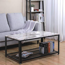 Load image into Gallery viewer, CHIC Cocktail Table Storage Shelf for Living Room, Easy Assembly, Faux Marble - EK CHIC HOME