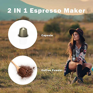 Portable Espresso Maker, 2-in-1 Manual Coffee Machine - EK CHIC HOME