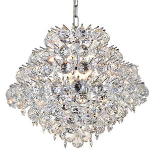 Modern Pendant Chandelier Crystal Raindrop Lighting Ceiling Light Fixture Lamp D20 in x H16 in - EK CHIC HOME