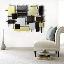Load image into Gallery viewer, Extra Large 40 inch Metal Squares Wall Sculpture - EK CHIC HOME