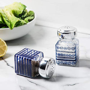 Salt and Pepper Shakers Indigo Daze 2 Inches x 2 Inches x 3.5 Inches - EK CHIC HOME