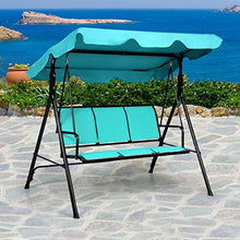 Load image into Gallery viewer, 3 Person Patio Swing, Steel Frame with Polyester Angle Adjustable Canopy - EK CHIC HOME