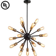 Load image into Gallery viewer, Mid Century Modern Pendant 18 Light Rustic Ceiling Light Bronze and Black - EK CHIC HOME