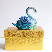 Load image into Gallery viewer, Diamond Blue SWAN Box Hinged Hand-Painted Figurine Collectible Ring Holder with Gift Box - EK CHIC HOME