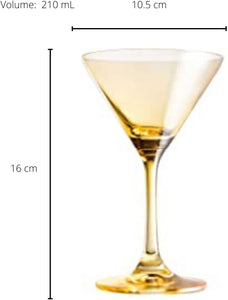 Large Martini Glasses Elegant Colors | Set of 6 | 8oz - EK CHIC HOME