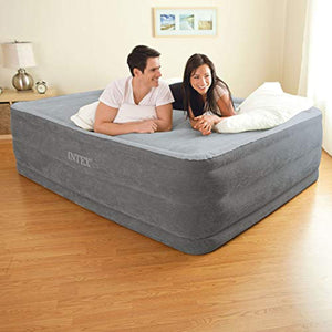 Comfort Plush Elevated Dura-Beam Airbed with Internal Electric Pump, Bed Height 22", Queen - EK CHIC HOME