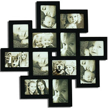 Load image into Gallery viewer, Decorative Black Wood Wall Hanging Collage Picture Photo Frame, 12 Openings, 4x6&quot; - EK CHIC HOME