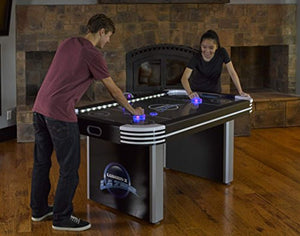Lazer 6’ Interactive Air Hockey Table Featuring All-Rail LED Lighting and In-Game Music - EK CHIC HOME
