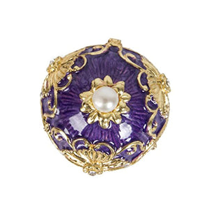 Hand Painted Enameled Faberge Egg Style Decorative Hinged Jewelry Trinket Box - EK CHIC HOME
