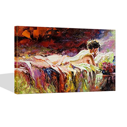 Modern Abstract Woman Canvas Painting Wall Art Nude - EK CHIC HOME