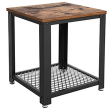 Load image into Gallery viewer, Industrial End, 2-Tier Side Table with Storage Shelf Vintage - EK CHIC HOME