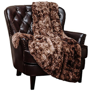 Super Soft Luxurious Fluffy Plush Hypoallergenic Blanket (60" x 70") - Chocolate - EK CHIC HOME