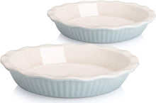 Load image into Gallery viewer, Ceramic Pie Dish for Baking, 9 Inches/ 47OZ Set of 2 - EK CHIC HOME