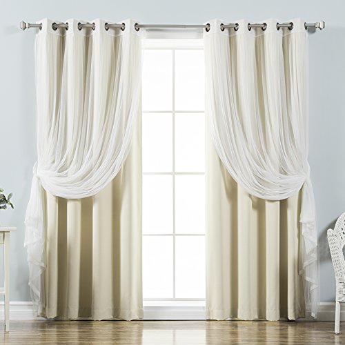 Mix & Match Tulle Sheer Lace & Blackout Curtain Set  52