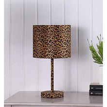 Load image into Gallery viewer, 19.25&quot; Faux Suede Metal Table Lamp in Leopard Print - EK CHIC HOME