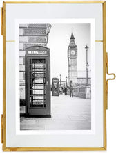 Load image into Gallery viewer, 4x6 (2-Pack), Antique Gold, Vintage Style Brass and Glass, Metal Floating - EK CHIC HOME